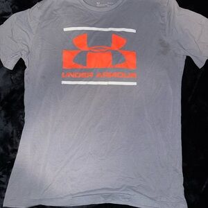LG Men's Short Sleeve Tee in Gray with Red Accents